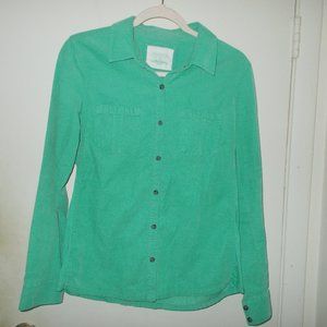 Sonoma Corduroy Button Up Top Green Size Small